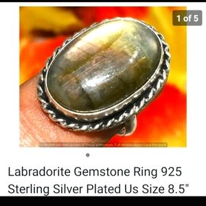 Labradorite gemstone handmade ring size 8.5